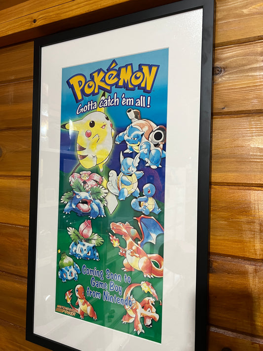 1999 Official Pokemon Red/Blue Game Boy Nintendo Power Poster Original Authentic